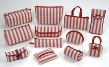 Series of red stripe bags