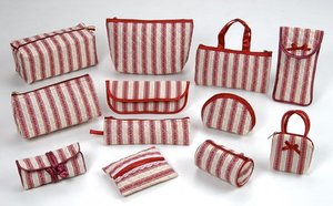 Series of red stripe bags
